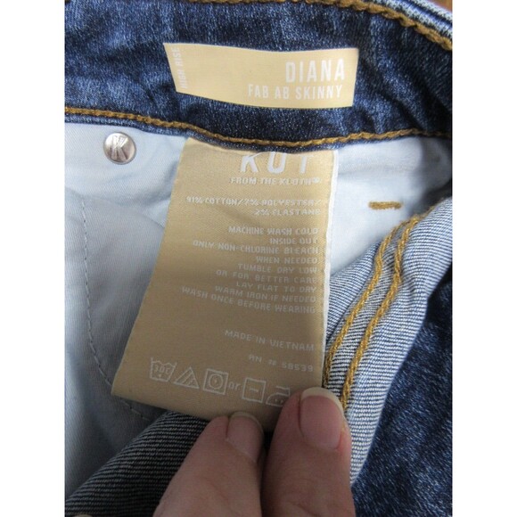 KUT from the Kloth Diana Fab Ab Skinny High Rise Jeans Size 12 Blue MSRP 89.00 - Picture 4 of 10